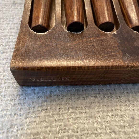 Town & Country MCM Washington Forge 8 Fleetwood Handle Steak knife set Wood Tray - Picture 4 of 6